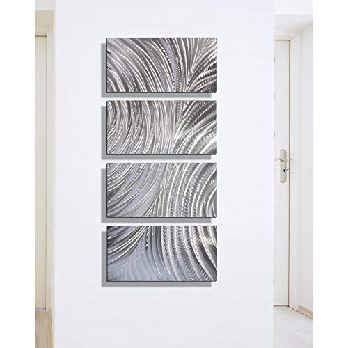 Statements2000 Metal Wall Art Decorative Metal Panels Silver Wall Decor Outdoor Wall Decor Modern Metal Wall Decor Bedroom, Living Room Decor - Follow Through By Jon Allen #TOP3