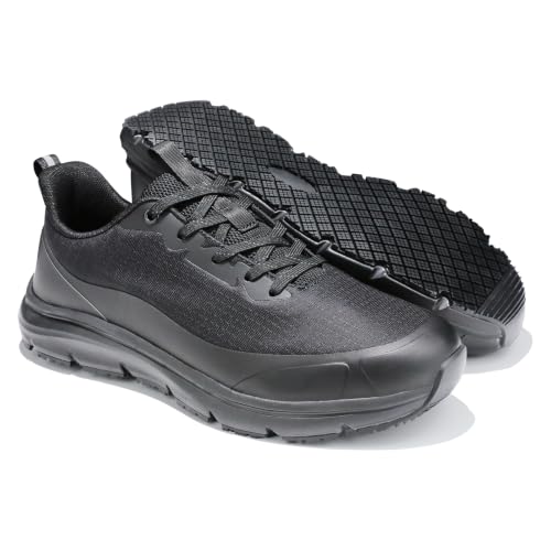 Image of Men's Chef Shoes Lightweight Non-Slip Wide Casual Work Shoes for Kitchens & Nursing