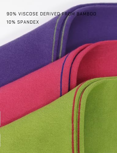 SERISIMPLE Women's Rayon Bamboo Thin Crew Socks Vivid Color Dress Casual Super Soft Wide Fun Stretchy 3 Pairs3