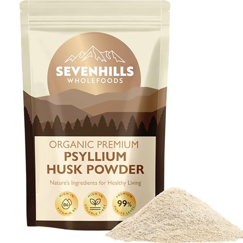 Organic Psyllium Husk Powder 400g 100% Natural Finely Ground Husks High Fibre Digestive Support for Gut Health & Fullness B6 for Energy Metabolism