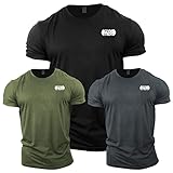 GYMTIER Ropa de gimnasio para hombre, camiseta de gimnasio, culturismo, entrenamiento, MMA, ropa activa para hombre, Clásico 1, L