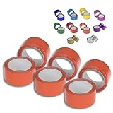 dm-folien Paketband in Orange I 6 Rollen I Robustes Paket-Klebeband aus PP 48 µ I Leise abrollendes Paketklebeband mit Acrylatkleber I Starkes Packband für eine sichere Haftung