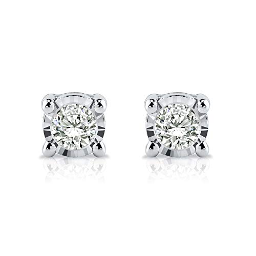 Diamond Wish 1/12 Ct Diamond Stud Earrings Sterling Silver - Image 4