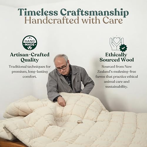 Woolify Organic Merino Wool Mattress Topper 1650 GSM - Pillow Top Mattress Pad, Handmade, Non-Toxic, Cooling and Hypoallergenic Wool Topper for Back Pain Relief (Twin XL) by Woolify - Used condition - Image 5