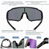 DUCO Spolaryzowane sportowe okulary przeciwsłoneczne dla mężczyzn i kobiet, ochrona UV400, do baseballa, jazdy na rowerze, biegania, wędkowania, DC0068, Czarna ramka Revo fioletowa soczewka