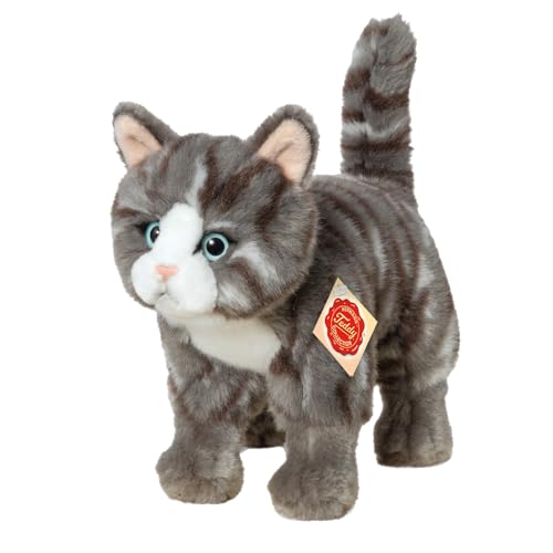 APPCRFM Plüsch Katze 30 Cm - Realistische Kuscheltier Katze In Grau
