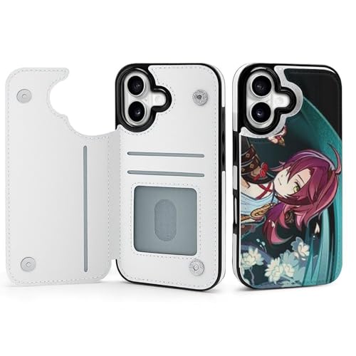 For ���_ Genshin Impact �Ή� iPhone 16plus �X�}�[�g�t�H���P�[�X �蒠�^ ����PU���U�[ ���u���X�^���h�@�\�t�� �J�[�h�X���b�g �X�g���b�v�t�� ���z�^ �}�j���A���� �J�[�h���[ ��G�肪�悢 �_�u���{���h���C�z�� YS-