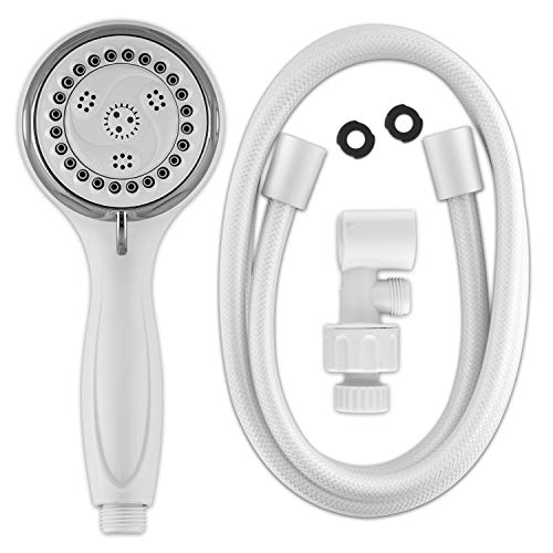 Waterpik 6-Mode Hand Held Shower Head, Power Spray With 5-Foot Hose, Classic White Finish, Diy Easy Installation, Nvl-651E #TOP2