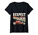 Mujer Respect Your Elders Hot Rod Ventilador de coche modificado mecánico de garaje Camiseta Cuello V