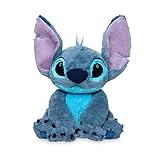 Peluche del personaggio Stitch di Lilo e Stitch Particolari del viso ricamati Orecchie 3D in peluche Delizioso ciuffo di pelo sulla testa Base imbottita Prodotto realizzato in fibra di poliestere H 35 (comprese le orecchie) x L 32 cm circa