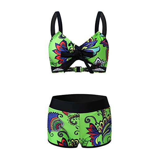 JUSHINI-Bikini-Set-Damen-Sexy-Einfarbig-Print-Schnuer-Bikini-Set-Mit-Hohem-Schnitt-Und-Zweiteiligem-Zweiteiliger-Badeanzug-Bikinihose-Strandkleidung-Bademode-Bh50