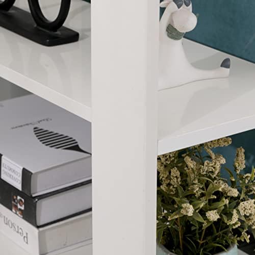 ALPHA Wooden High Gloss White or Black Side Tables End Table Small Coffee Table Sofa Table on Wheels Removable Storage Unit for Small Space Living Room Furniture (White High Gloss)