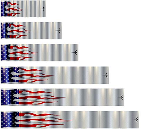 White Water Archery Non-Laminated Metallic USA Flag Arrow Wraps 15 pk Choose Length Width (7, 1)