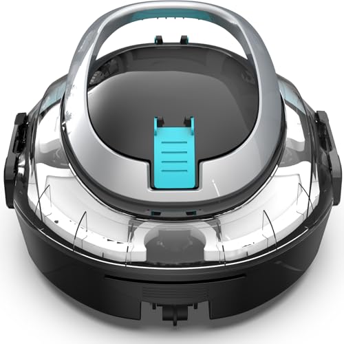 BRINBO S2 Limpiafondos Piscina, Robot Inalámbrico, Doble Filtración y Doble Motor, 90min Autonomía, 2,5H Carga Rápida,Autoestacionamiento, para Piscinas de Fondo Plano hasta 80m²,Scuro