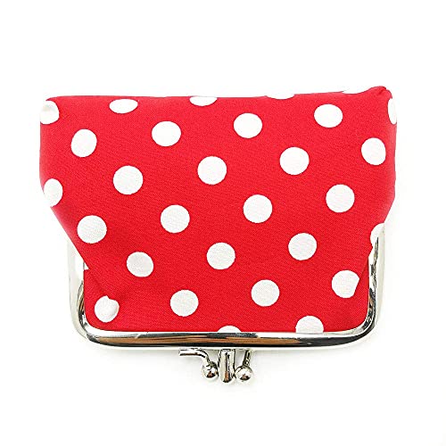 Cute Polka Dot Buckle Coin Purses Vintage Pouch Kiss-Lock Change Purse Wallets #TOP4