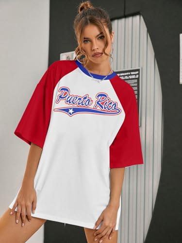 Puerto Rico Shirt Womens Y2k Aesthetic Tops Oversized Boricua Graphic Tees Vintage 90s Short Sleeves Shirts4