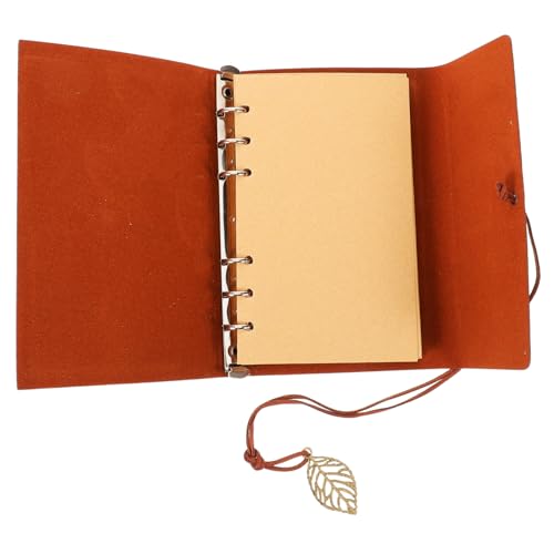 Housoutil Bloc de notas de hoja suelta cuaderno de notas cuaderno viaje cuaderno vintage cuaderno de viajeros cuaderno rosa planificador de horarios libreta de hojas sueltas Papel Brown