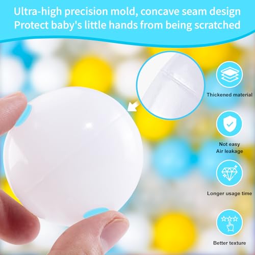 MoonxHome Ball Pit Balls for Toddlers, Plastic Balls for Ball Pit, BPA Free Crush Proof, Kid\'s Pool Water Toys for Play Tent 2.15\" Blue&Yellow 100pcs - Thumbnail 3