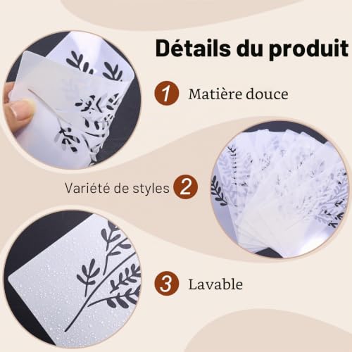 pochoirs pour peinture sur panneaux de bois, réutilisables pochoir fleurs,pochoir dessin enfant,stencil,Pochoirs de peinture artisanale,personalized stencil sur panneaux, murs, meubles (18) – vue 5
