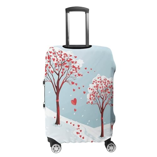 Heart Shaped Leaf Tree Luggage Cover, Washable Elastic Suitcase Cover Protector Fit 18-32 Inch Luggage4