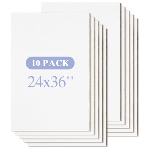Image of Golden State Art 10 Pack 24x36 Corrugated Cardboard Sheets | 3 /16 inch Thick White Large Flat Square Inserts for Shipping, Mailing, Packaging or Art Crafts, Photo Backing (One-side White)