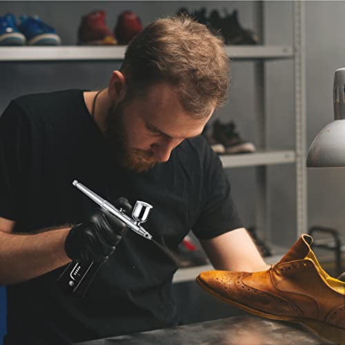 Fascinated Cordless Airbrush Kit With Compressor Display, Portable Handheld Rechargeable Airbrush Gun Set For Makeup Painting Cake Decor Nail Art Barbers Model Coloring #TOP3