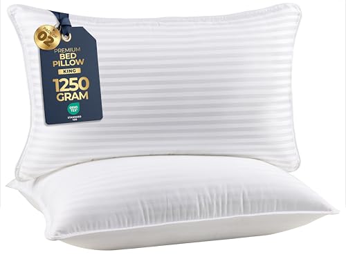 Utopia Bedding Premium Fiber Filled Bed Pillows (2 Pack, White) King Sized Pillows for Sleeping - 3D Hollow Siliconized Fiber