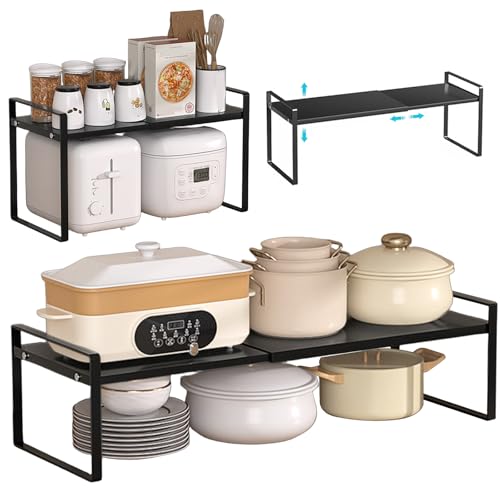 Gevvnss Organizadores de Cocina Expandible de 35-65cm,Estanteria Cocina de Metal almacenaje,Organizador de Mostrador Estante de armarios,para Cocina,mostradores,despensa