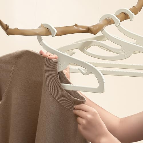 Plastic Clothes Hangers 20 Pack, Z-Shape Opening, 0.12" Ultra Thin Short Neck Hangers, Save Cabinet Space, Suitable for Dresses, Shirts, Pants, Scarves, Jackets(White)