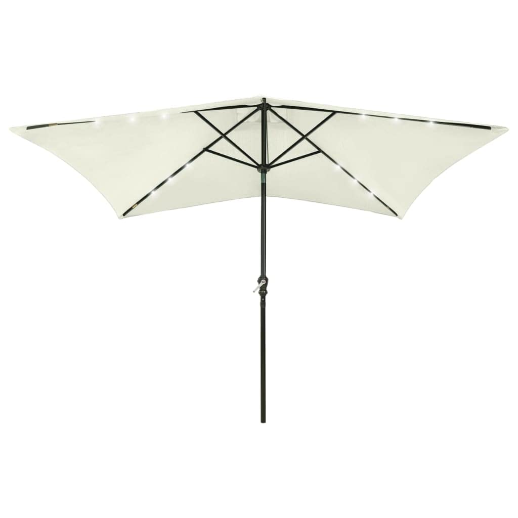 VIDAXL Parasol with LEDs - Yellow - 200 x 300 cm - Steel