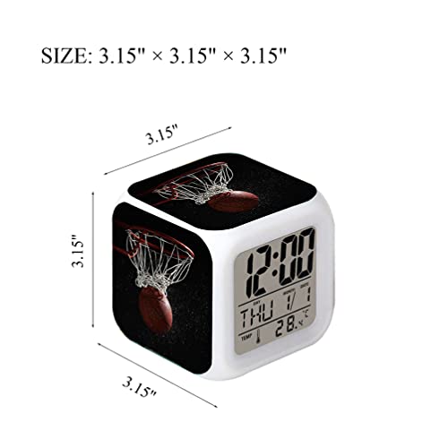 Cointone Led Alarm Clock Sport Basketball Design Creative Desk Table Clock Glowing Electronic Colorful Digital Alarm Clock For Unisex Adults Kids Toy Birthday Present #TOP5