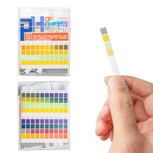 100 Pcs Bandelette pH, Bandelettes de Test de pH 0-14, Bandelette Piscine, Bandelettes de Test Acide-base pour Eau, Piscine, Laboratoires, Aquariums, école et étang