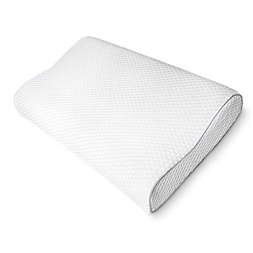 Joymax Pillows for Sleeping, Memory Foam Pillow for Neck and Shoulder Pain, Contour Cervical Orthopedic Bed Pillow for Side Back and Stomach Sleepers, with Cooling Washable Removable Pillow Case