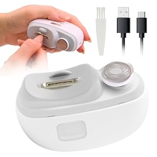 Aethora Electric Hand Nail Trimmer 3-in-1 with LED Light, Nail File & Dust Storage – Whisper-Quiet Electric Nail Trimmer, Safe for Children, Seniors & Adults – Compact, Portable, Mess-Free Nail Care