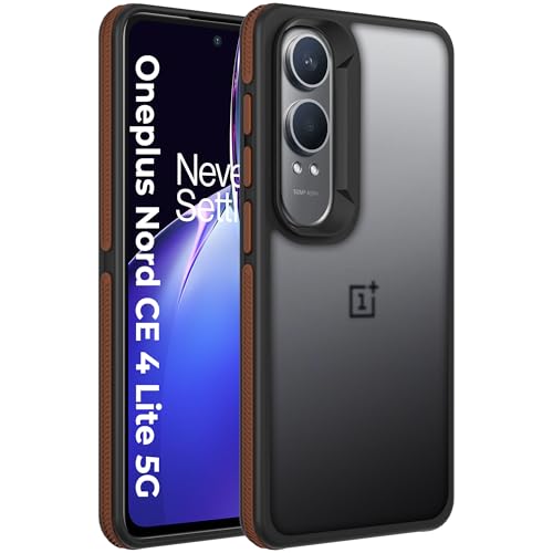 Image of A rtistque Frosted Ultra Matte Back Cover Case for OnePlus Nord CE 4 Lite 5G | Smooth Sides with Grip | Stylish Protective Design | Raised Camera Edges Polycarbonate;Thermoplastic Polyurethane - Brown