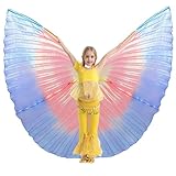 MUNAFIE Halloween Costumes Belly Dance Isis Wings (Wings+Stick+Bag) Rainbow