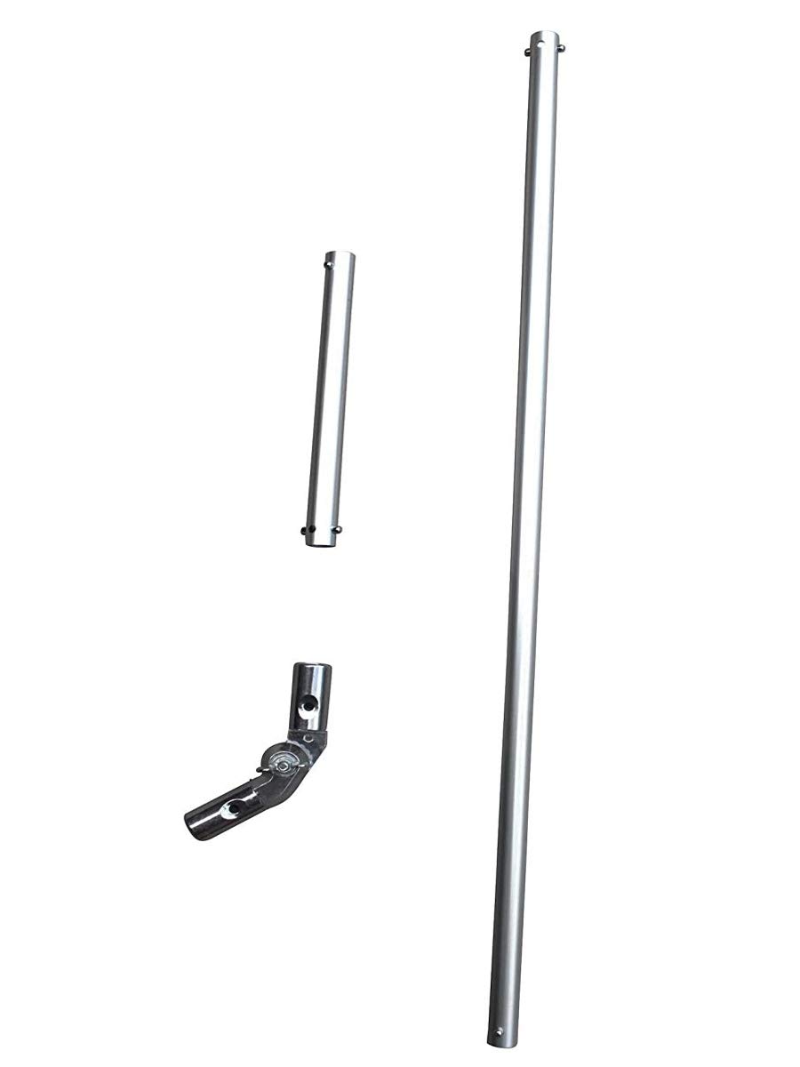 FenWi Aluminium Drehgelenk Set - Alu-Gelenk mit 20 + 80cm-Verlängerung als Zubehör für Teleskopstangen und Fensterwischer-Set`s - ideal für Starke Fenster-Leibungen und große Winkel