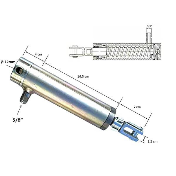 Uzman - Sand hydraulisk bromscylinder returfjäder inuti, hydraulisk cylindersläp, dumper bakre bärare, EW enkel action lyft cylinder nav cylinder