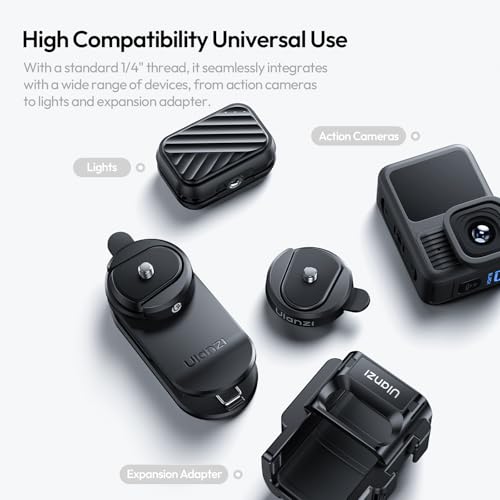 ULANZI CK01 Cka Quick Release Base Set Camera Accessories, Quick Setup Kit with 1/4\'\' Screw for GoPro DJI Insta360 AKASO Action Cameras, Small Camera and Lights Super-Quick Switching - Thumbnail 6