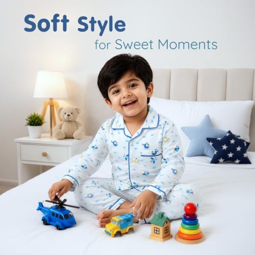 Image of LuvLap Baby Cotton Printed Full Sleeves Night Suit