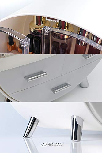 Image of Elegant Dustproof Makeup Storage Organizer Box, Waterproof Medium Cosmetics Organizer Storage with Drawers Skincare Cosmetic Display Cases for Countertop Bathroom Dresser Dedroom
