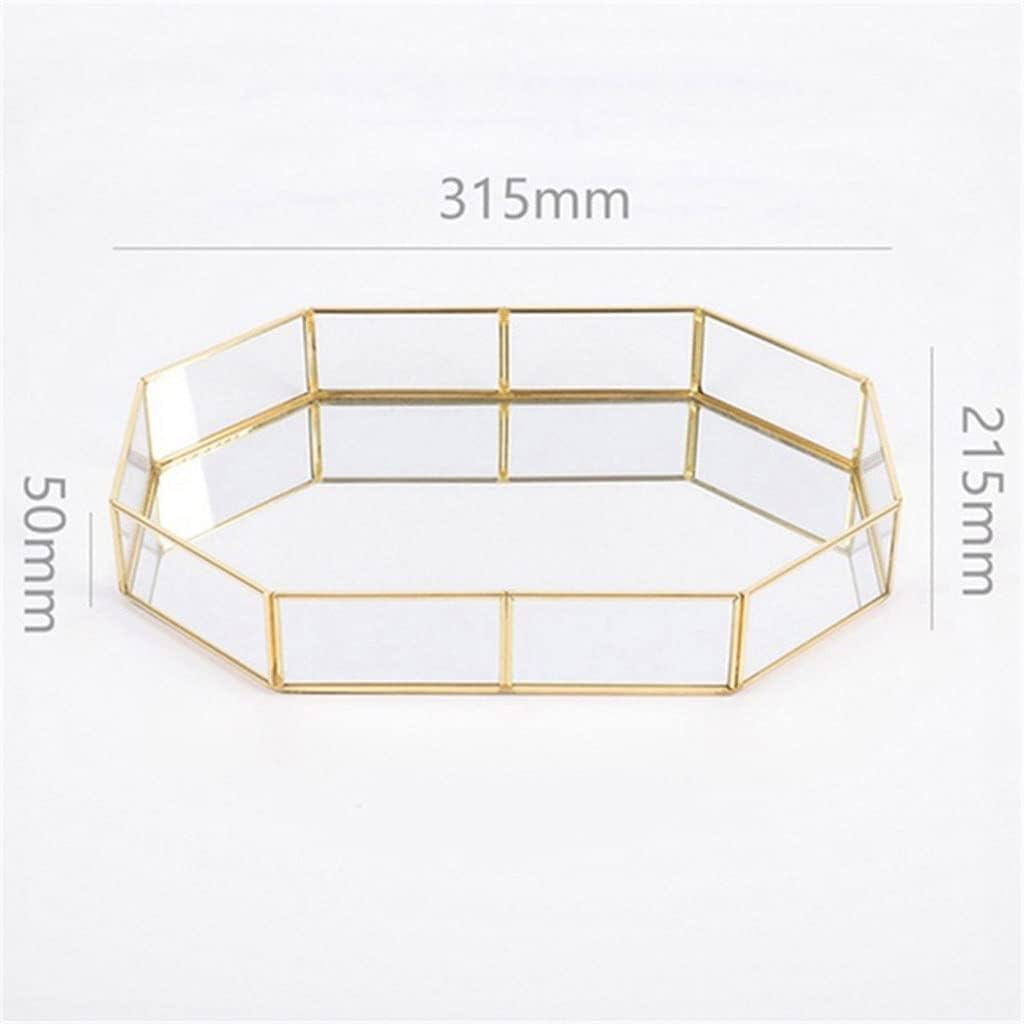 FMURY Golden Tray Cosmetic Container Jewelry Organizer Case Lipstick Necklace Desktop Bathroom Storage(M)