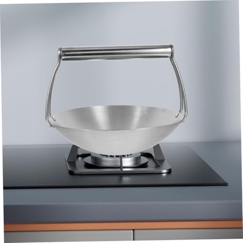 Wok de acero inoxidable con mango ergonómico miniatura 6