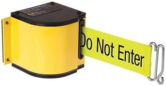 Warehouse Retractable Belt Barrier Yellow Case W/18 Neon Yellow Caution Belt - 1 Each