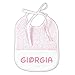 ALMATEX SRL Bavetto bavaglino neonato personalizzato con nome cm.16x19 Bavaglino neonato con laccetti e taschino personalizzato con nome Cotone 100% Made in Italy (ROSA)
