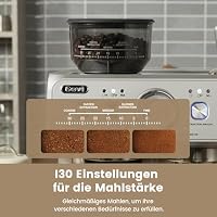 Gevi 2025 Upgrade Siebträger Kaffeemaschine mit Integrierter Kaffeemühle，Dual Boiler Professionelle Espressomaschine，30 Mahlgrade, 20 Bar, 2.8L Wassertank, Edelstahl Barista Kaffeemaschine – Ansicht 4