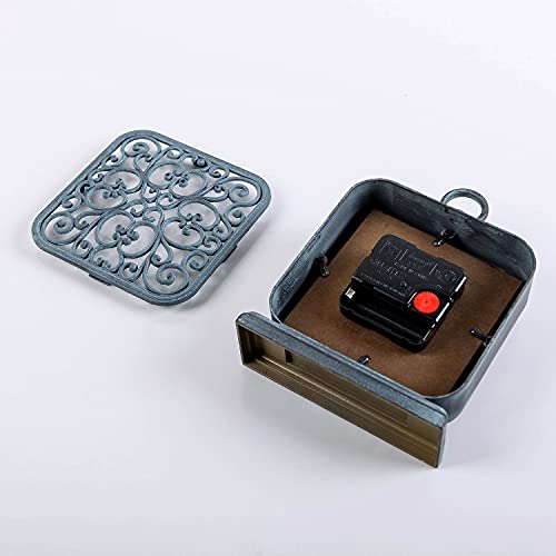 Nikky Home Vintage Table Clock, Shelf Desk Top Clock Battery Operated Rustic Design, Chic Home Decor For Fireplace Mantel, Desktop, Countertop - Antique Turquoise #TOP5