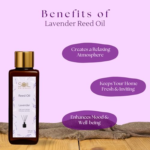 Image of Lavender Reed Diffuser Oil - 100 ml | Pure Natural, Undiluted Lavender Aroma Oil for Reed Ultrasonic & Ceramic Diffusers | Long-Lasting Aromatherapy for Home, Office & Spa