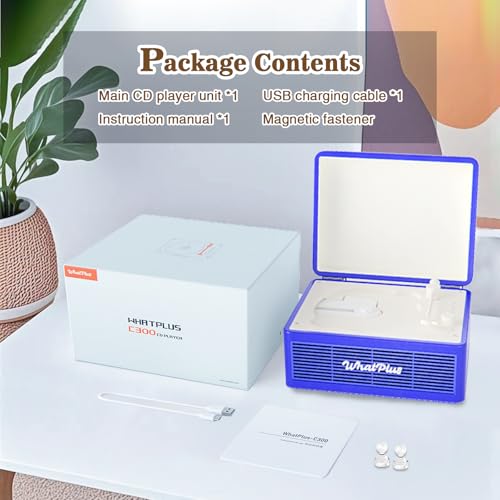Image of Portable CD Player with Bluetooth and Speakers, Dark Blue