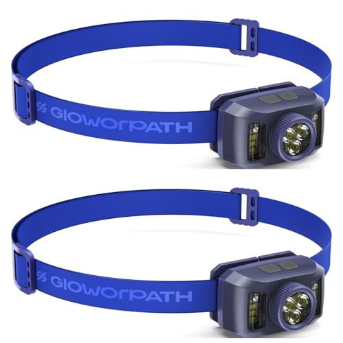 Rechargeable Headlamps Flashlight,1200 Lumens Super Bright LED Head Torches,Sensor Control, 6 Light Settings, IPX5 Waterproof & Lightweight, Ideal for Camping, Running & Hiking Outdoor (2 Pack)